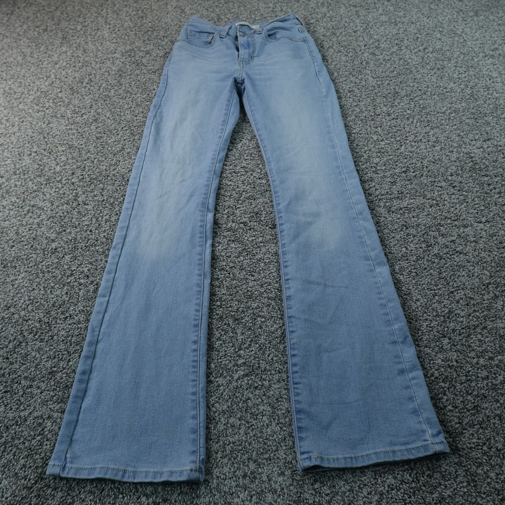 Levis Jeans Womens 24 Light Blue Denim Pants 725 High Rise Bootcut Flare Stretch